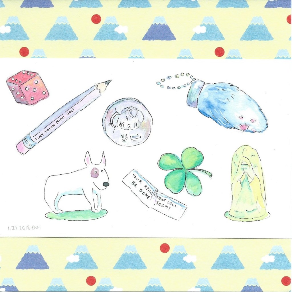 Lucky Talismen Card 2018, Inked with Background